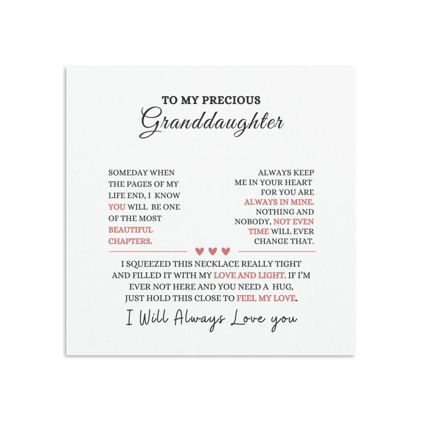 To My Granddaughter Twin Hearts Necklace | Birthday, Christmas, Easter, Graduation Gift For Granddaughter