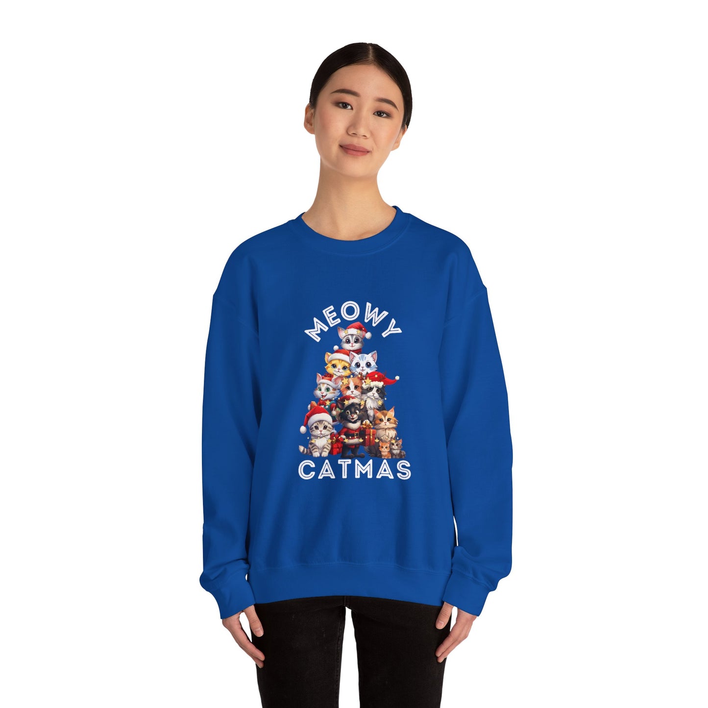 Meowy Catmas Christmas Cats Crewneck Sweatshirt