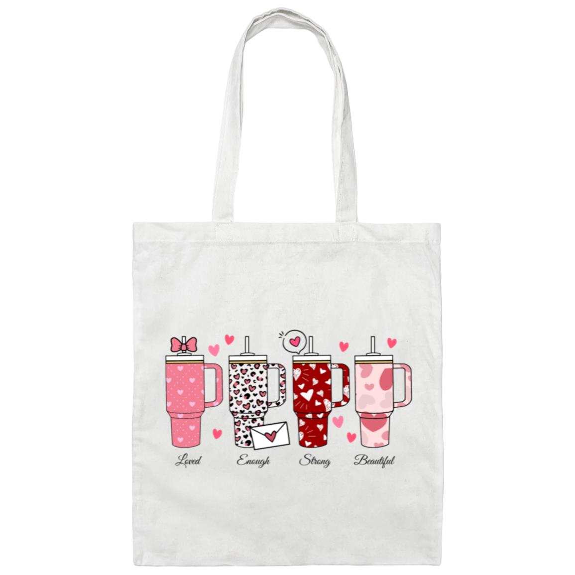 Inspirational Valentine's Tumbler Canvas Tote Bag
