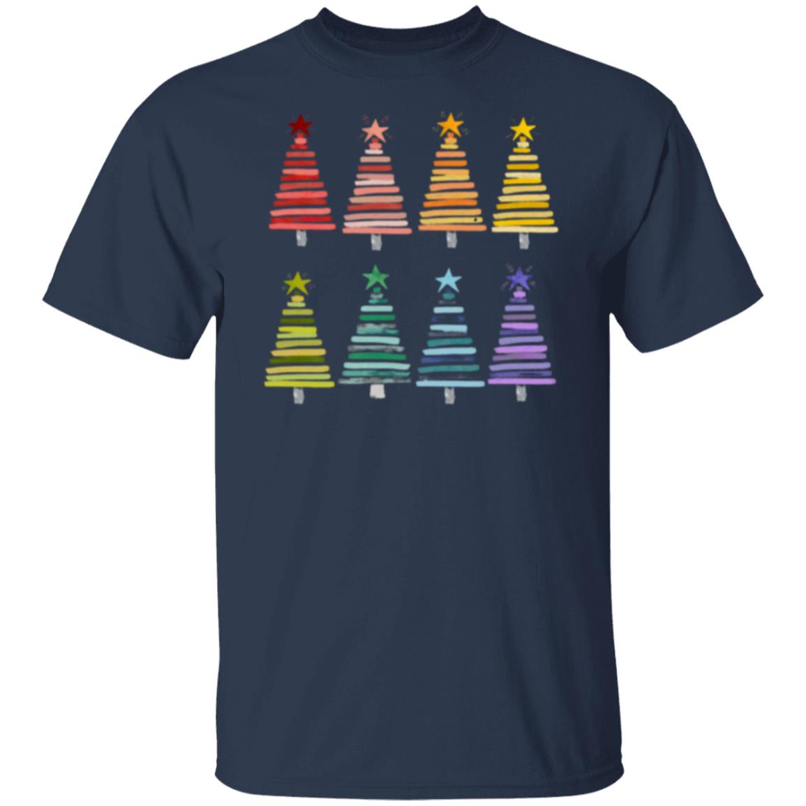 Rainbow Christmas Trees T-Shirt, Christmas Tree Shirt, Rainbow Christmas Trees Tee