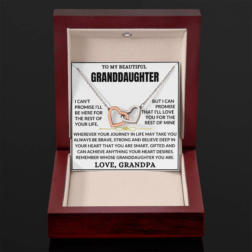 Personalize It! To My Beautiful Granddaughter-Interlocking Hearts Necklace