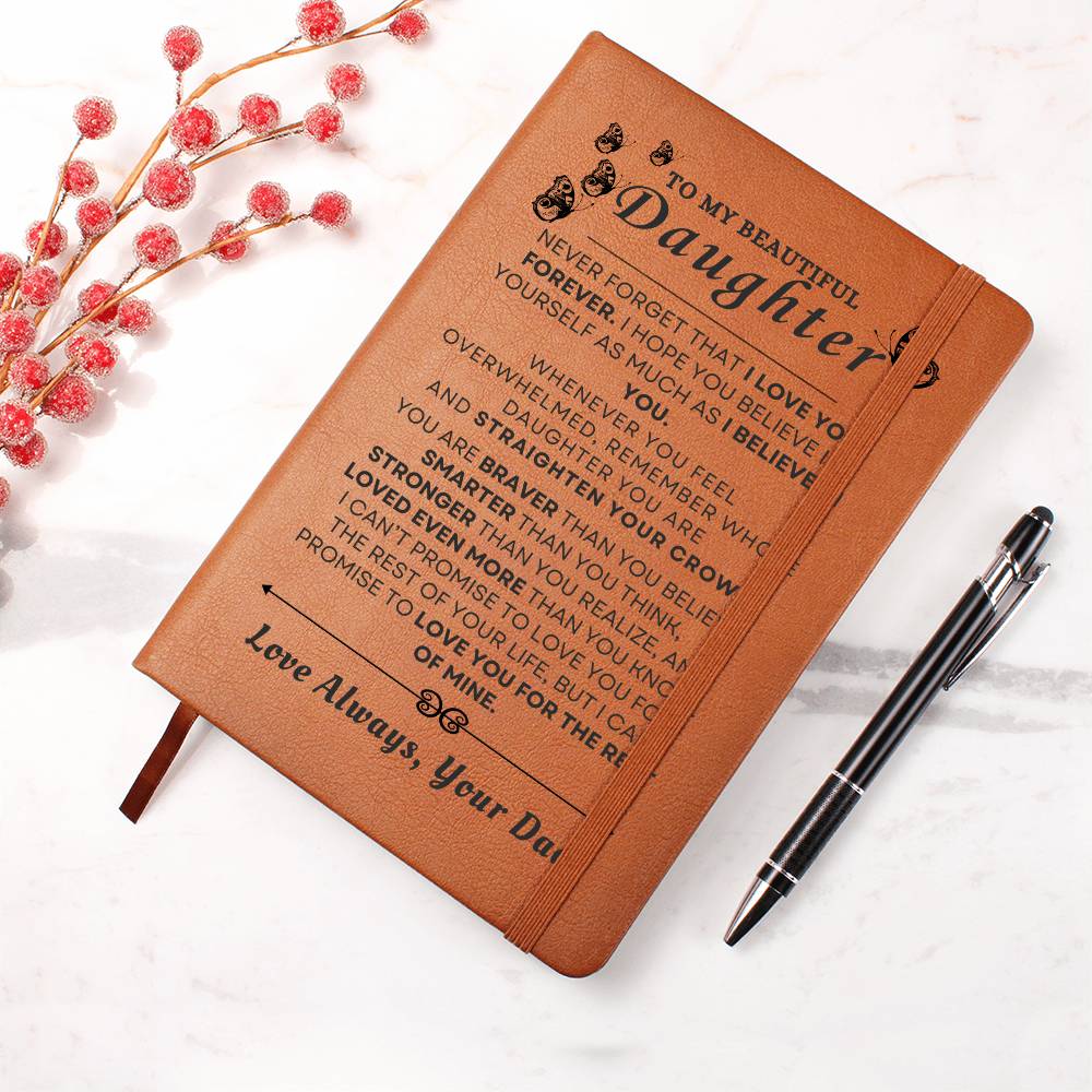 To My Beautiful Daughter Vegan Leather Journal | Graduation, Birthday, Holiday Gift