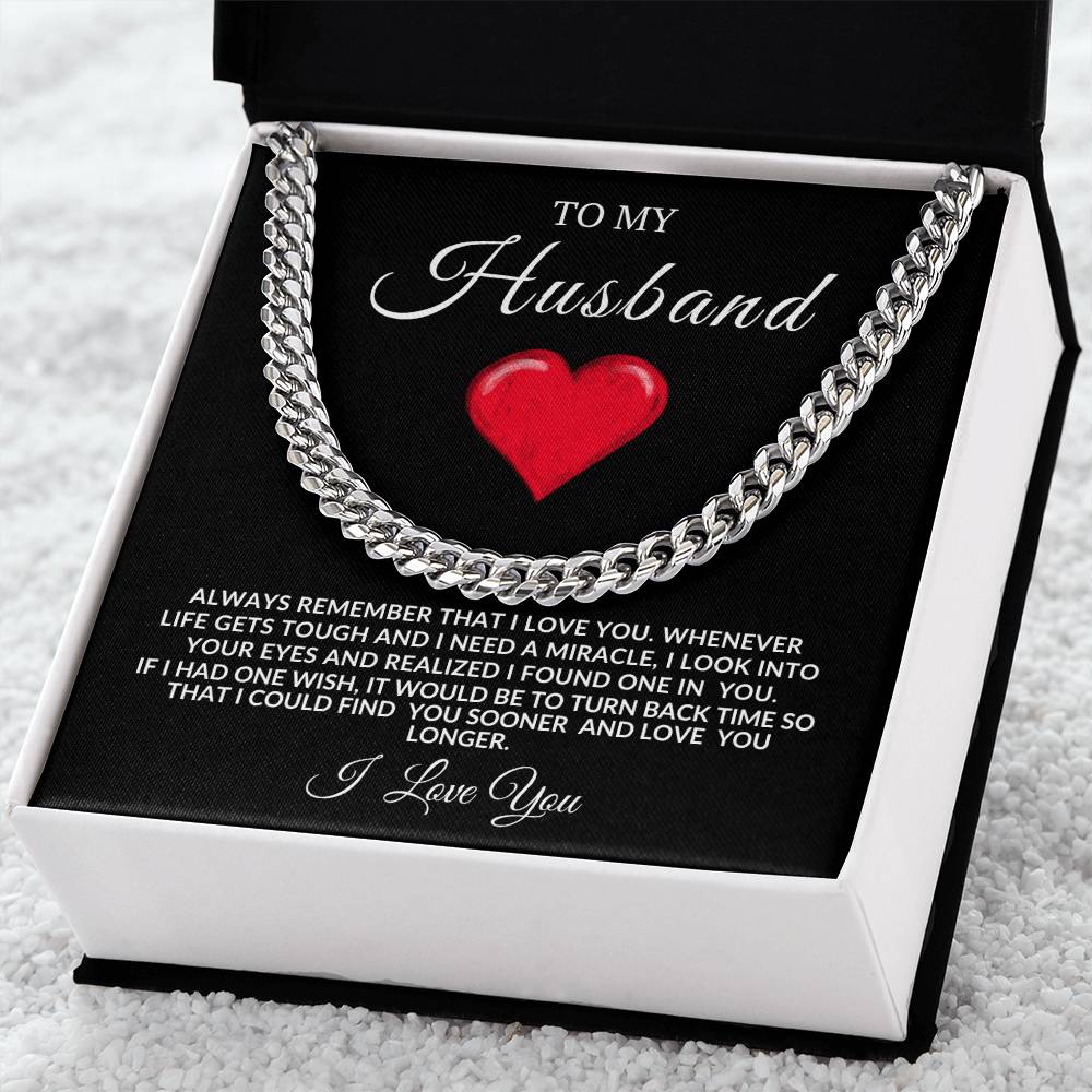To My Husband Cuban Link | Valentine's, Wedding, Birthday, Anniversary, Christmas Gift