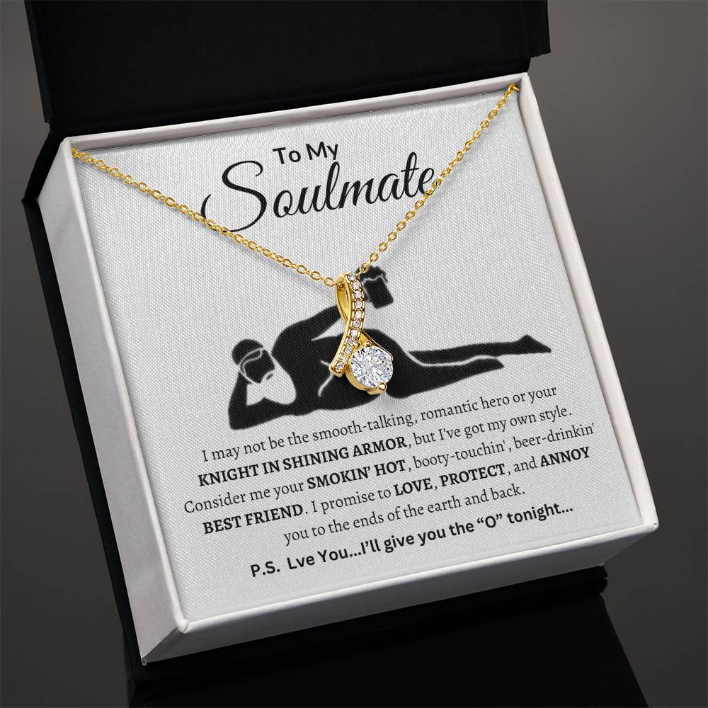 Funny Soulmate Necklace To My Soulmate "Smokin'Hot" Valentines, Anniversary, Christmas Gift