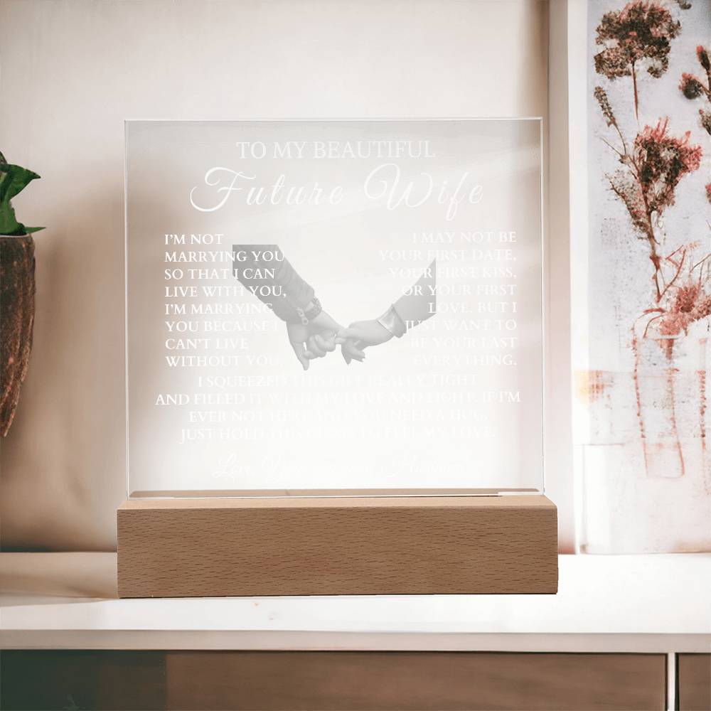 To My Beautiful Future Wife Night Light/Plaque | Wedding, Birthday, Valentine's Day, Christmas Gift