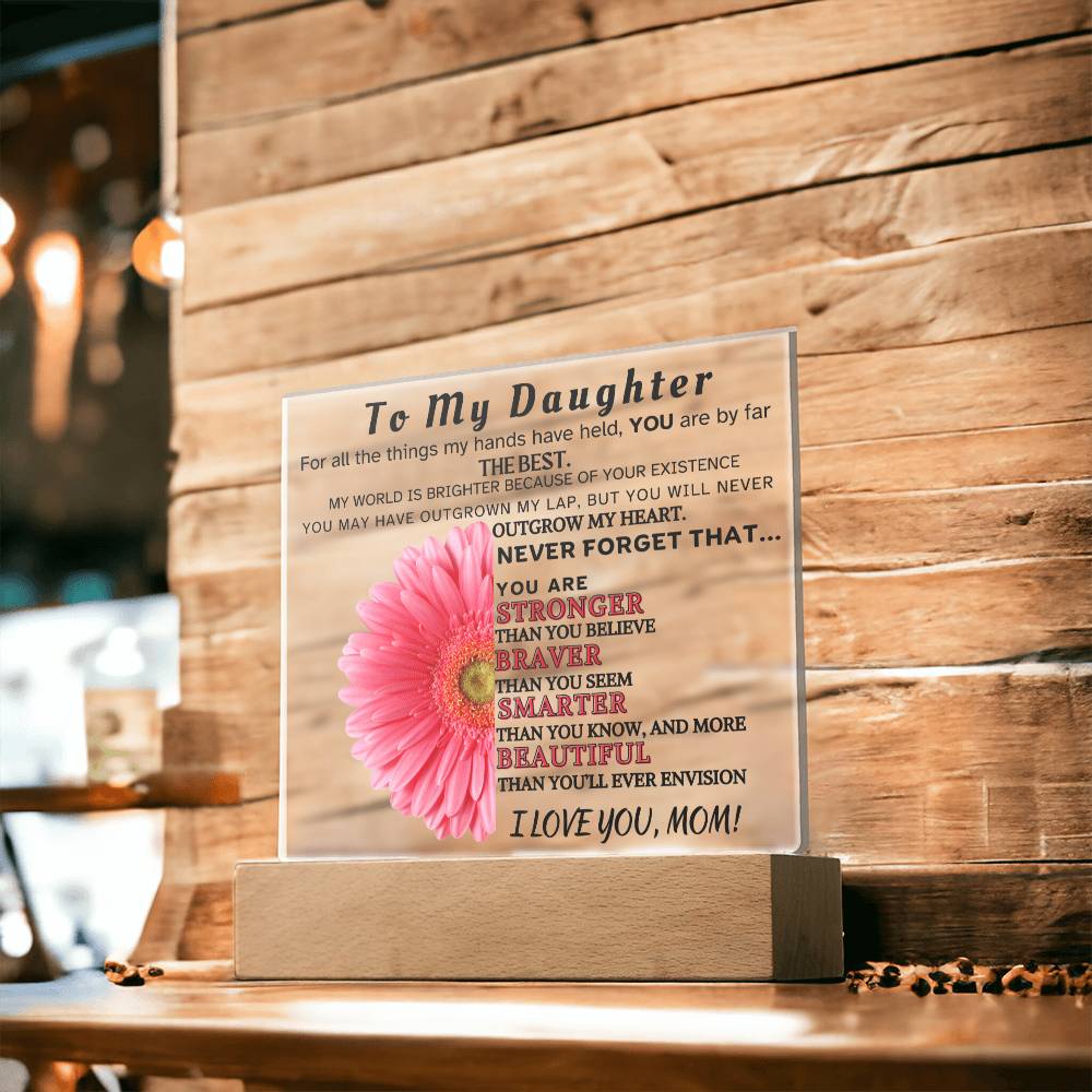 Inspirational Plaque/Night Light To Daughter From Mom