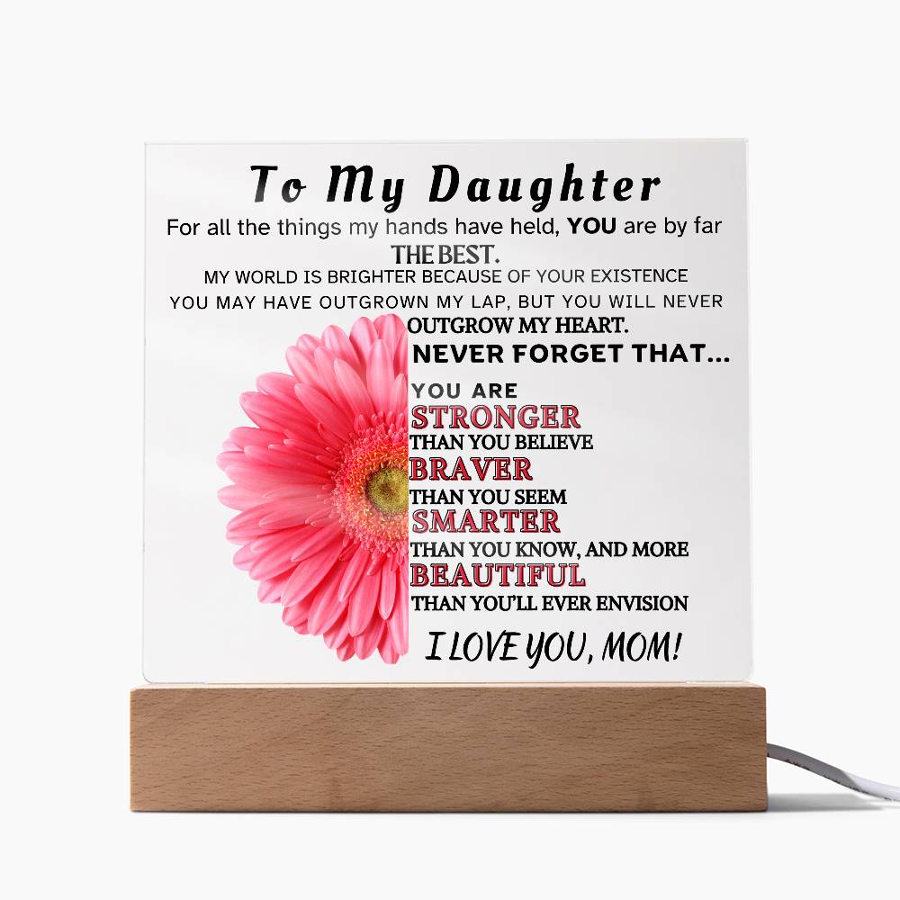 Inspirational Plaque/Night Light To Daughter From Mom