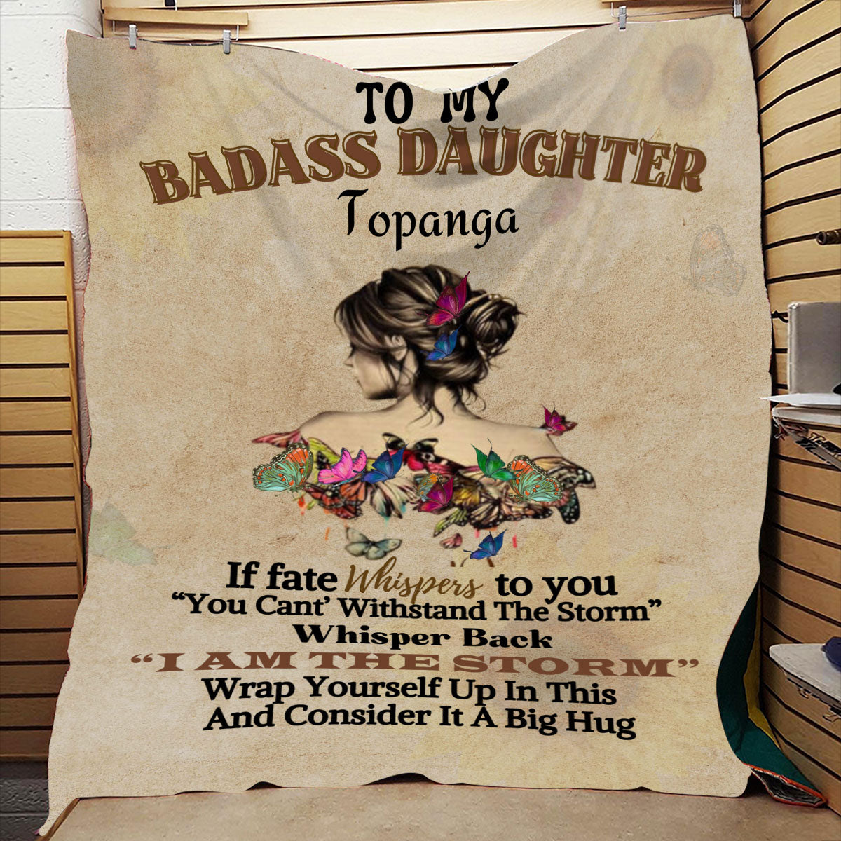 Personalized To My Badass Daughter "I Am The Storm" Blanket Premium Sherpa-Gift For Daughter