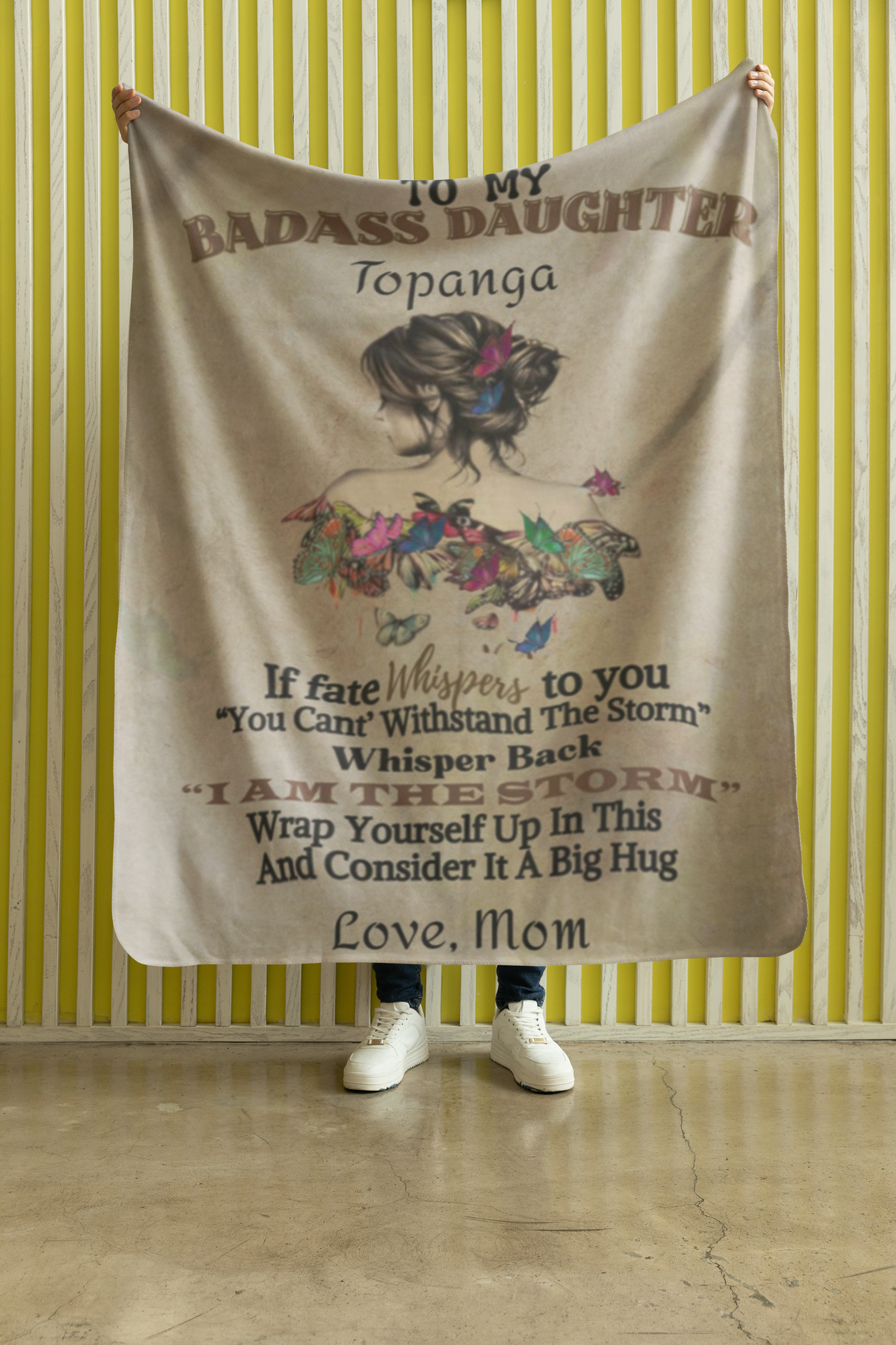 Personalized To My Badass Daughter "I Am The Storm" Blanket Premium Sherpa-Gift For Daughter