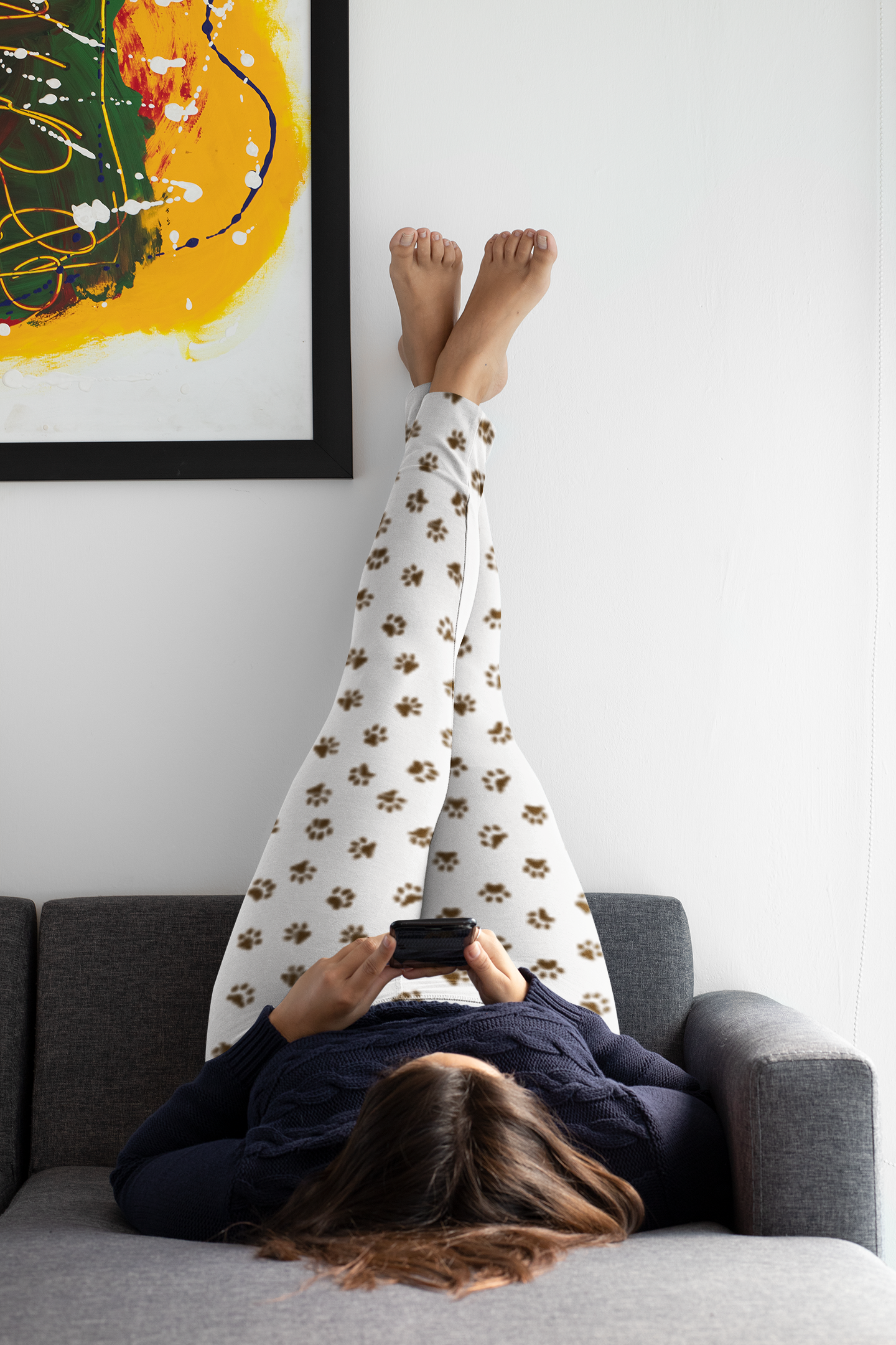 Cat Cuddling Shirt and Paw Print Leggings