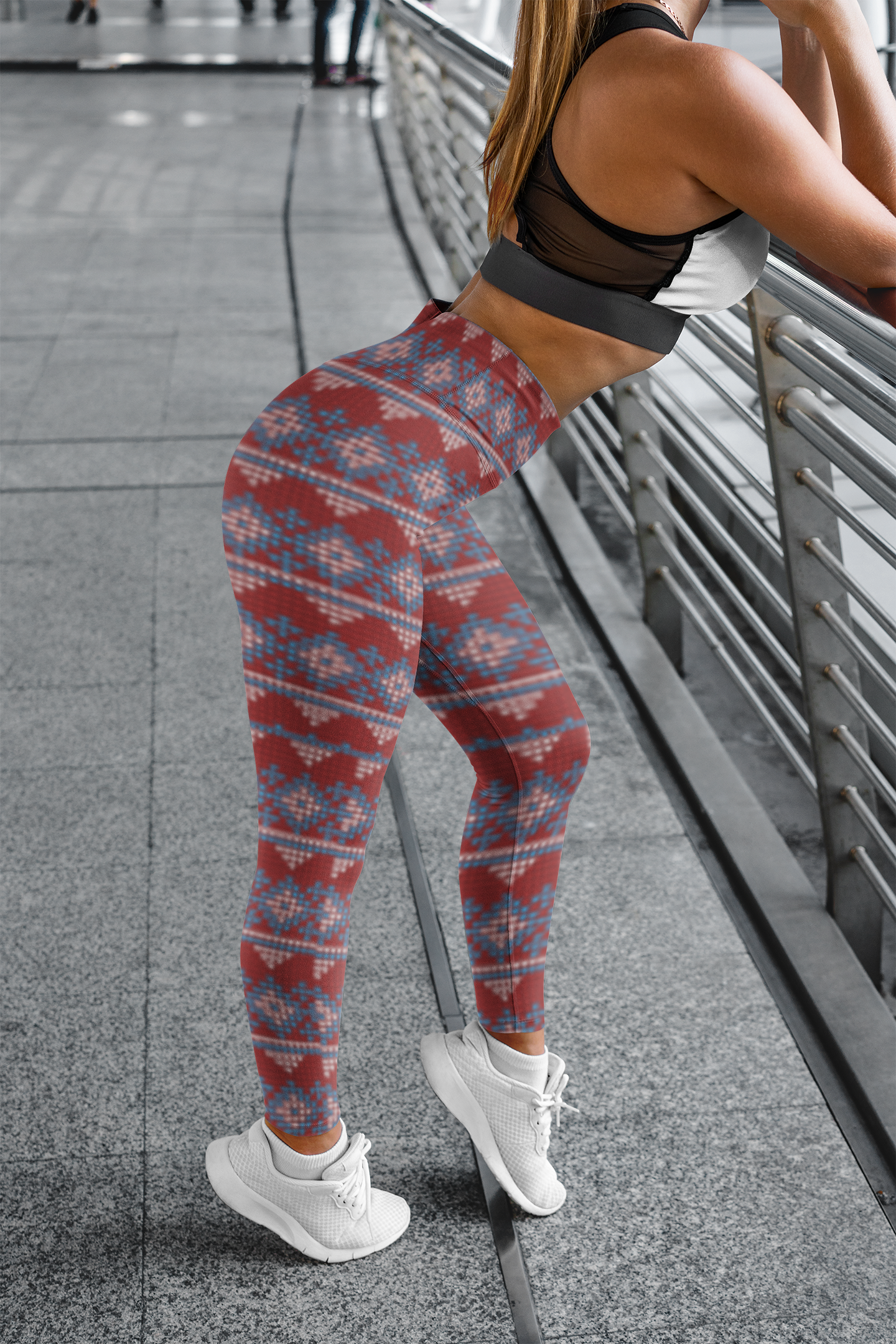 Sweater Print Leggings-Ugly Sweater Print, Casual leggings, Cozy Print Leggings