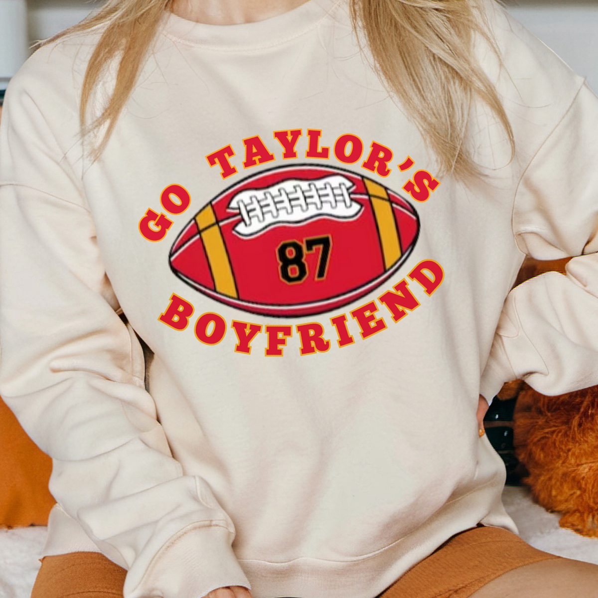 Go Taylor's Boyfriend Sweatshirt, Football Sweatshirt, Game Day Shirt, Football Humor Sweatshirt, Football Fan Gift Sweatshirt