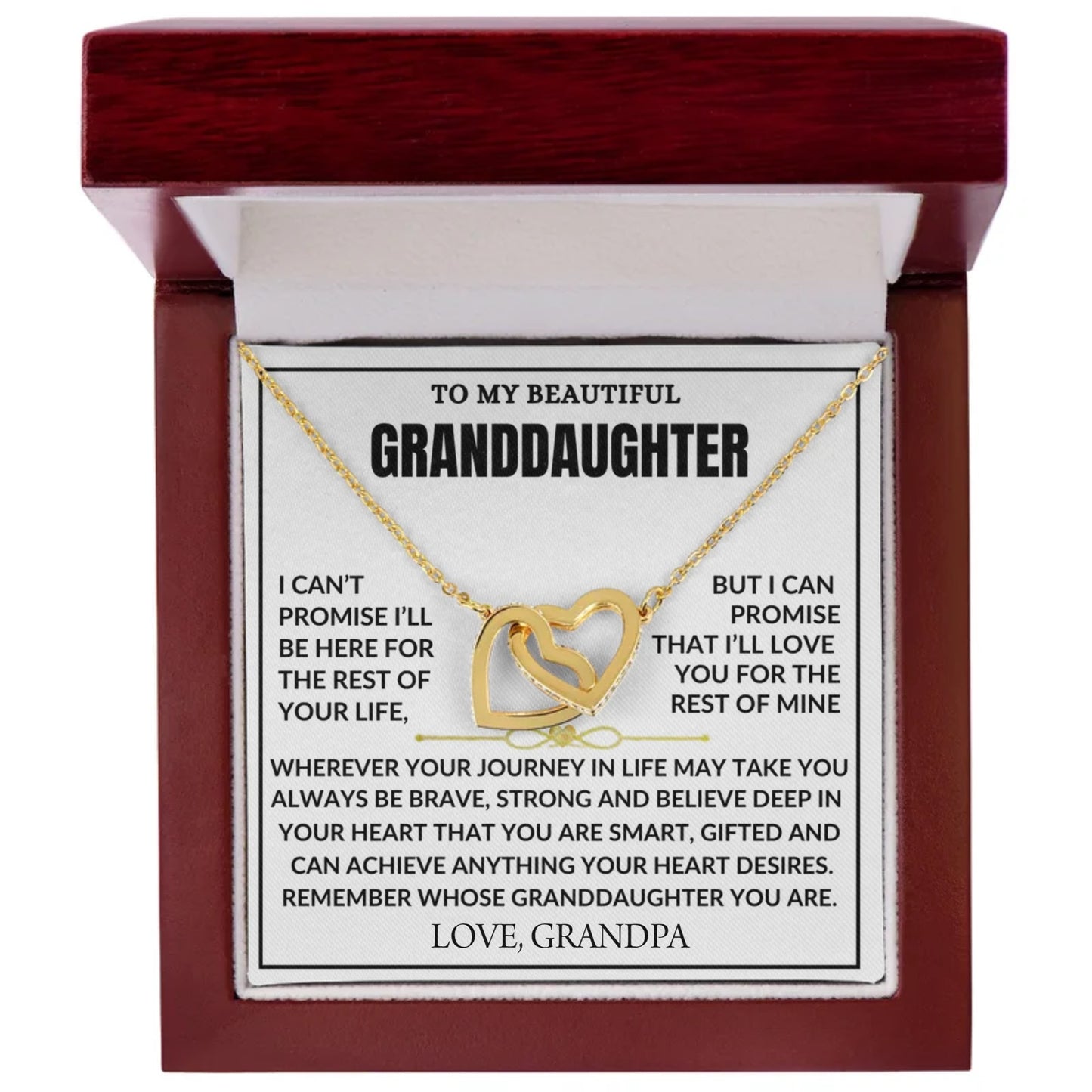 Personalize It! To My Beautiful Granddaughter-Interlocking Hearts Necklace