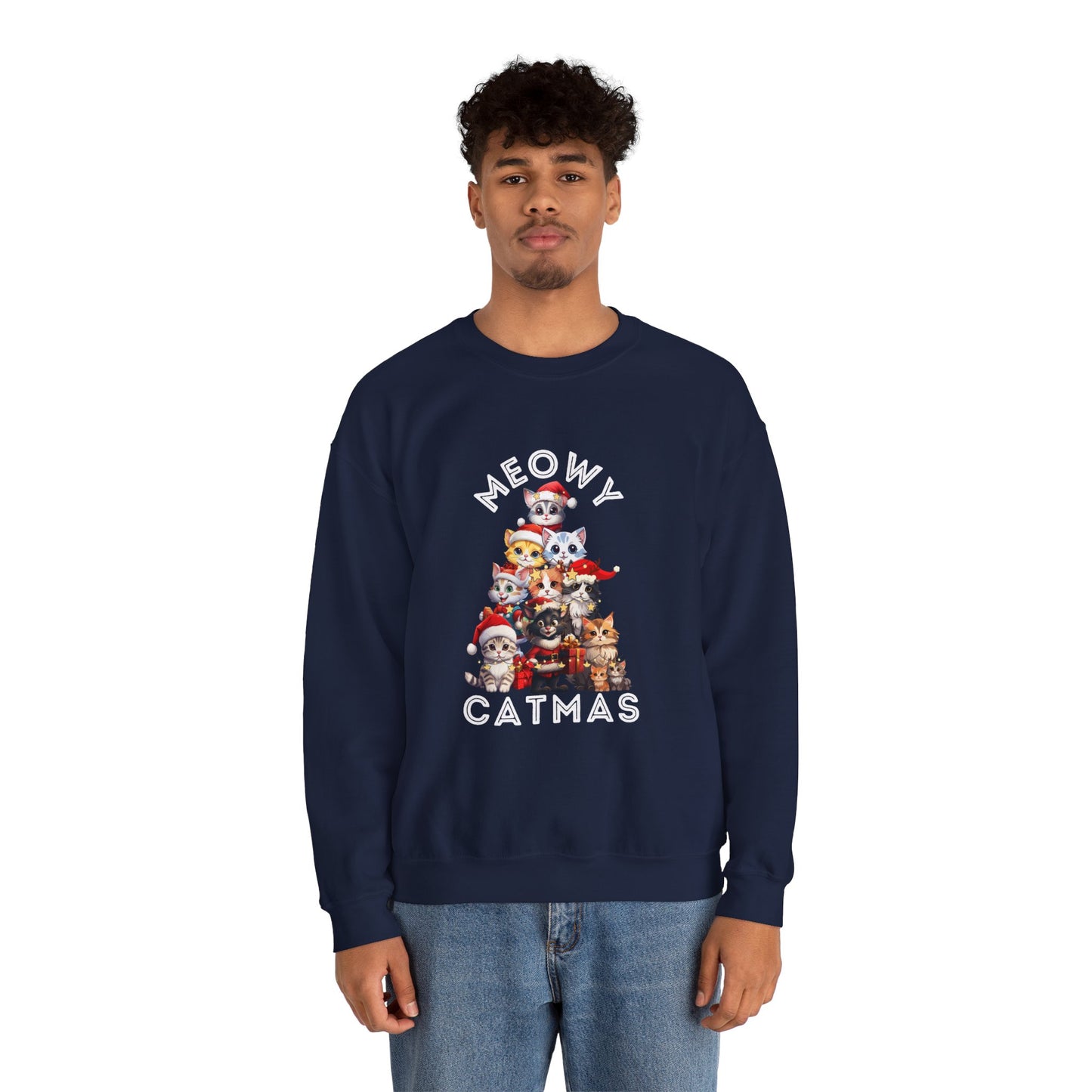 Meowy Catmas Christmas Cats Crewneck Sweatshirt