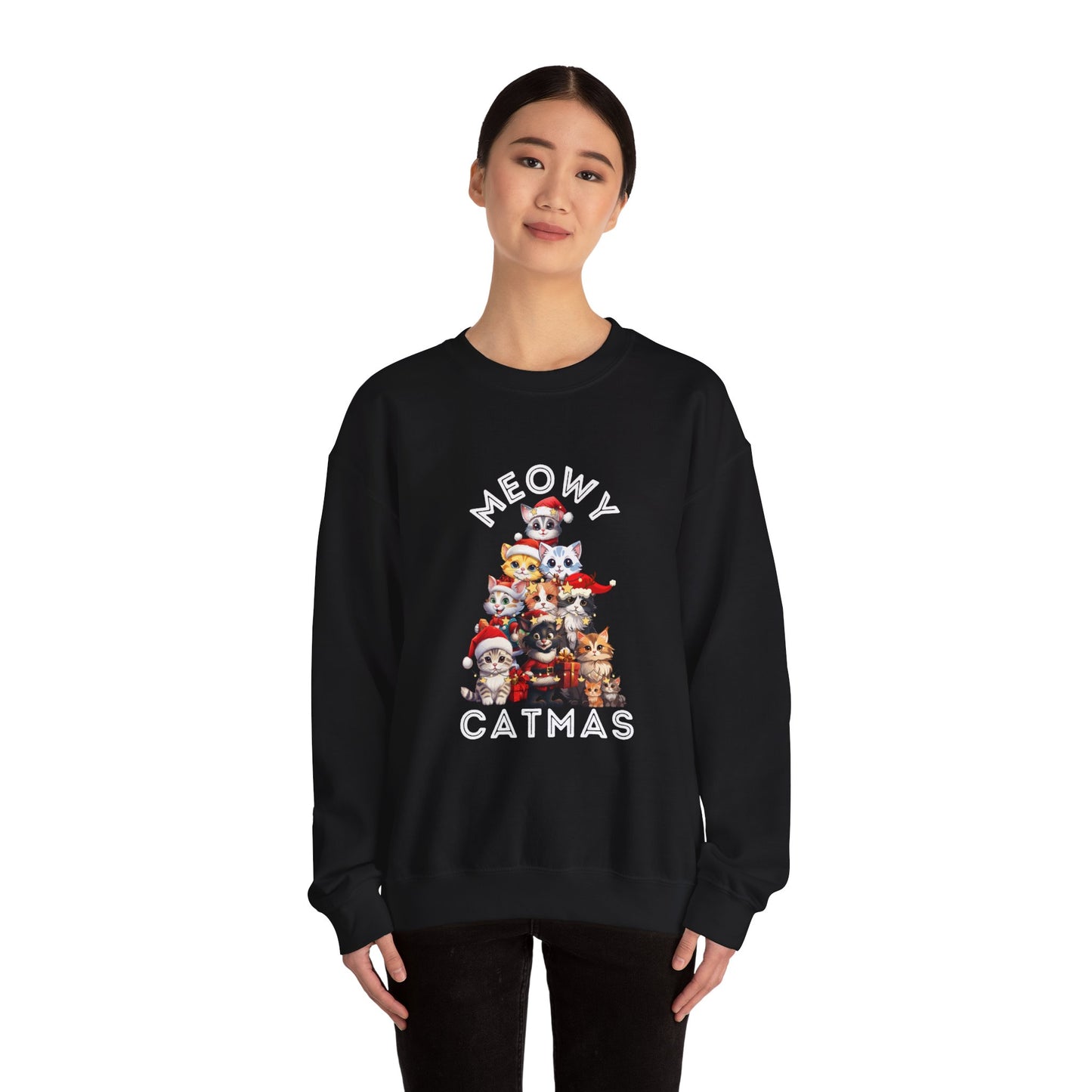 Meowy Catmas Christmas Cats Crewneck Sweatshirt