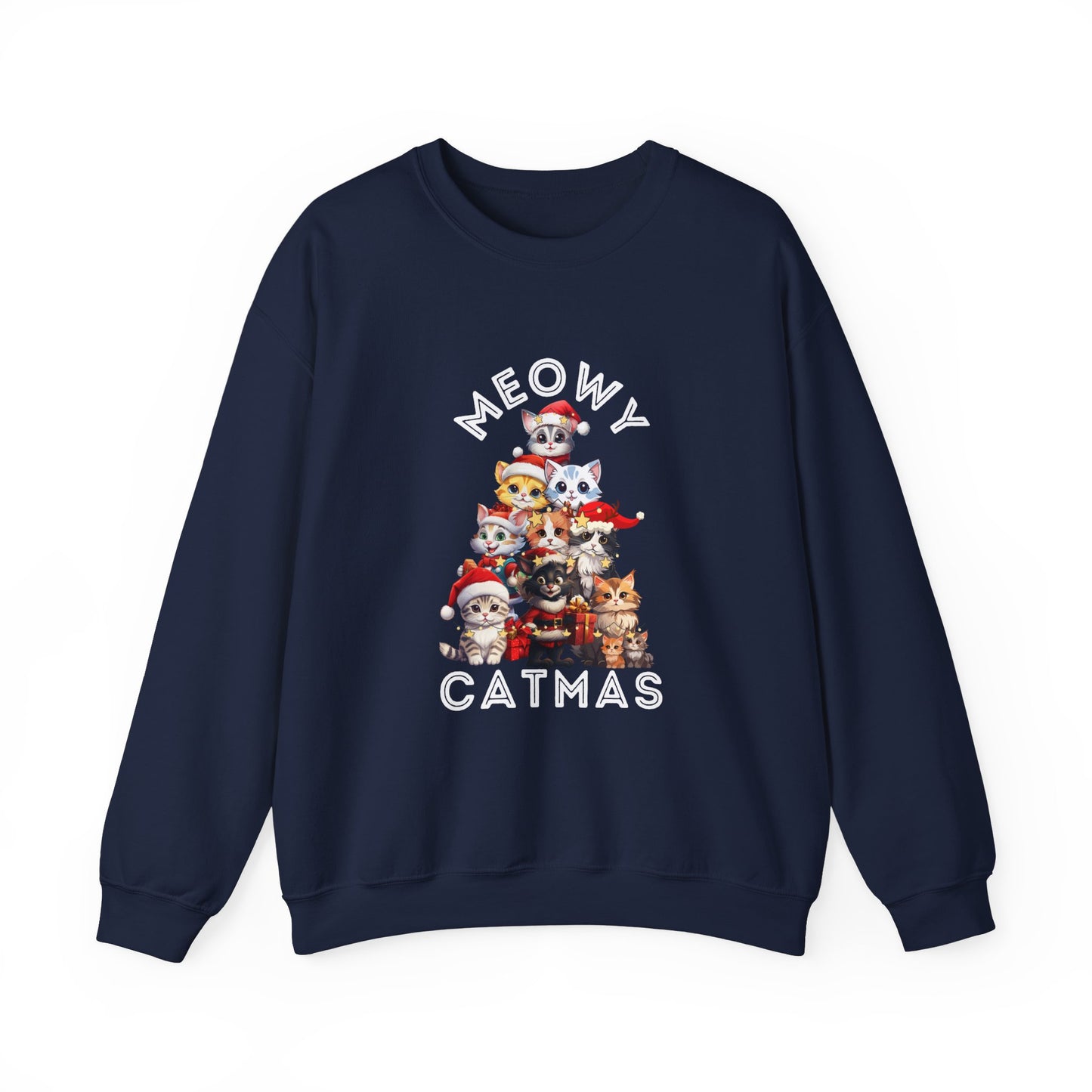 Meowy Catmas Christmas Cats Crewneck Sweatshirt