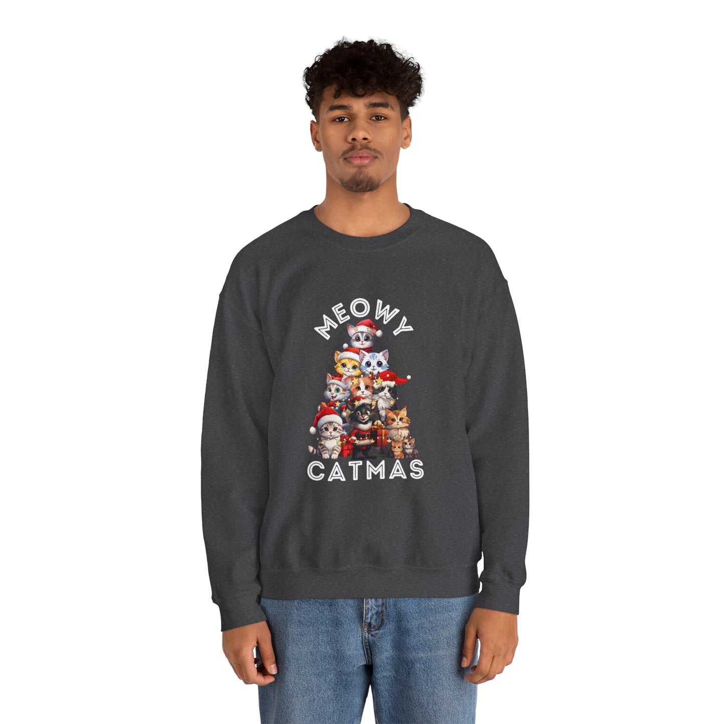 Meowy Catmas Christmas Cats Crewneck Sweatshirt