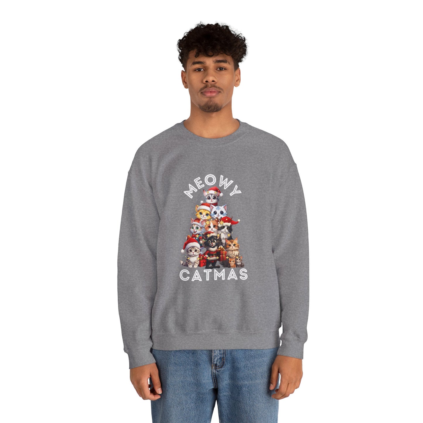 Meowy Catmas Christmas Cats Crewneck Sweatshirt