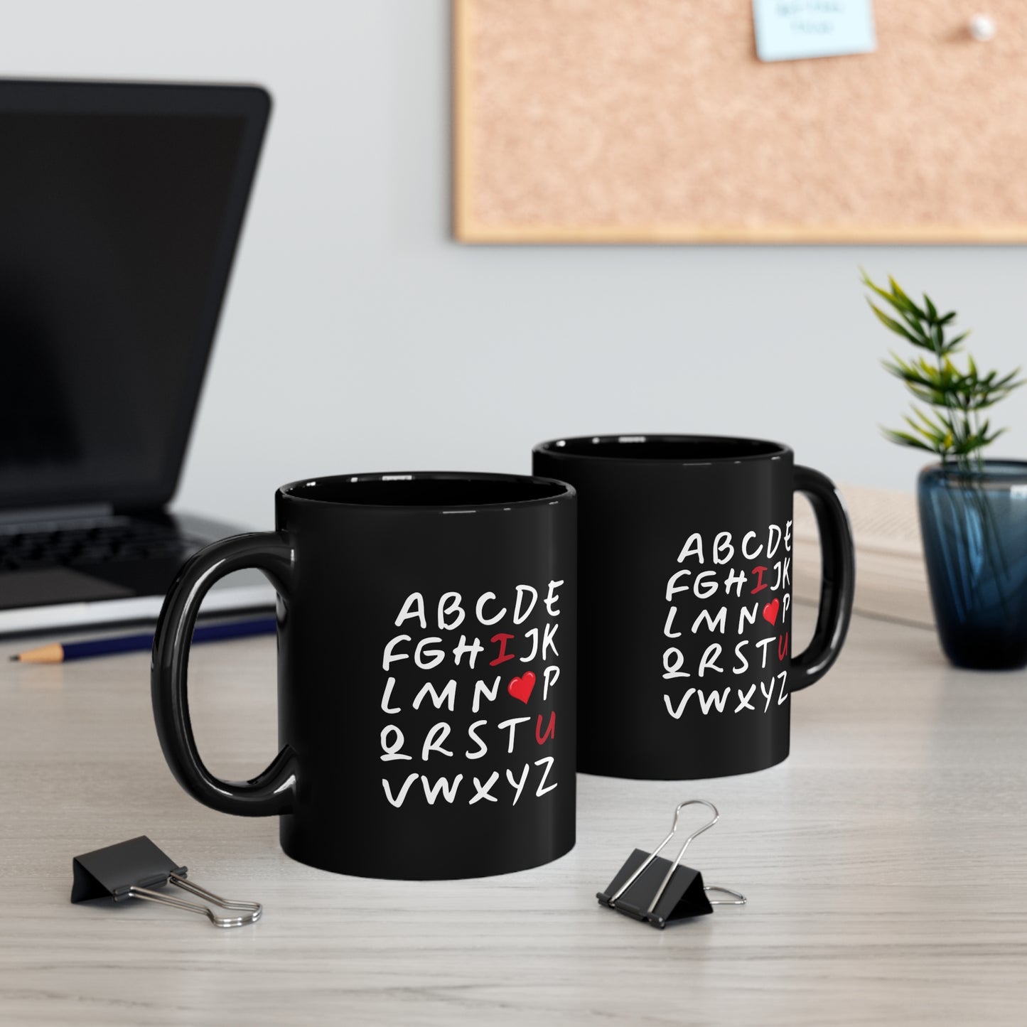 I Heart U Alphabet Mug | Valentine's, Anniversary, Wedding, Christmas Gift