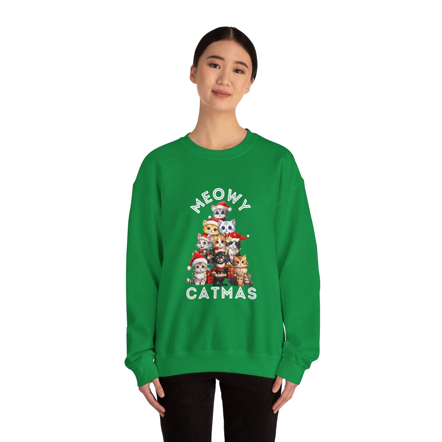 Meowy Catmas Christmas Cats Crewneck Sweatshirt