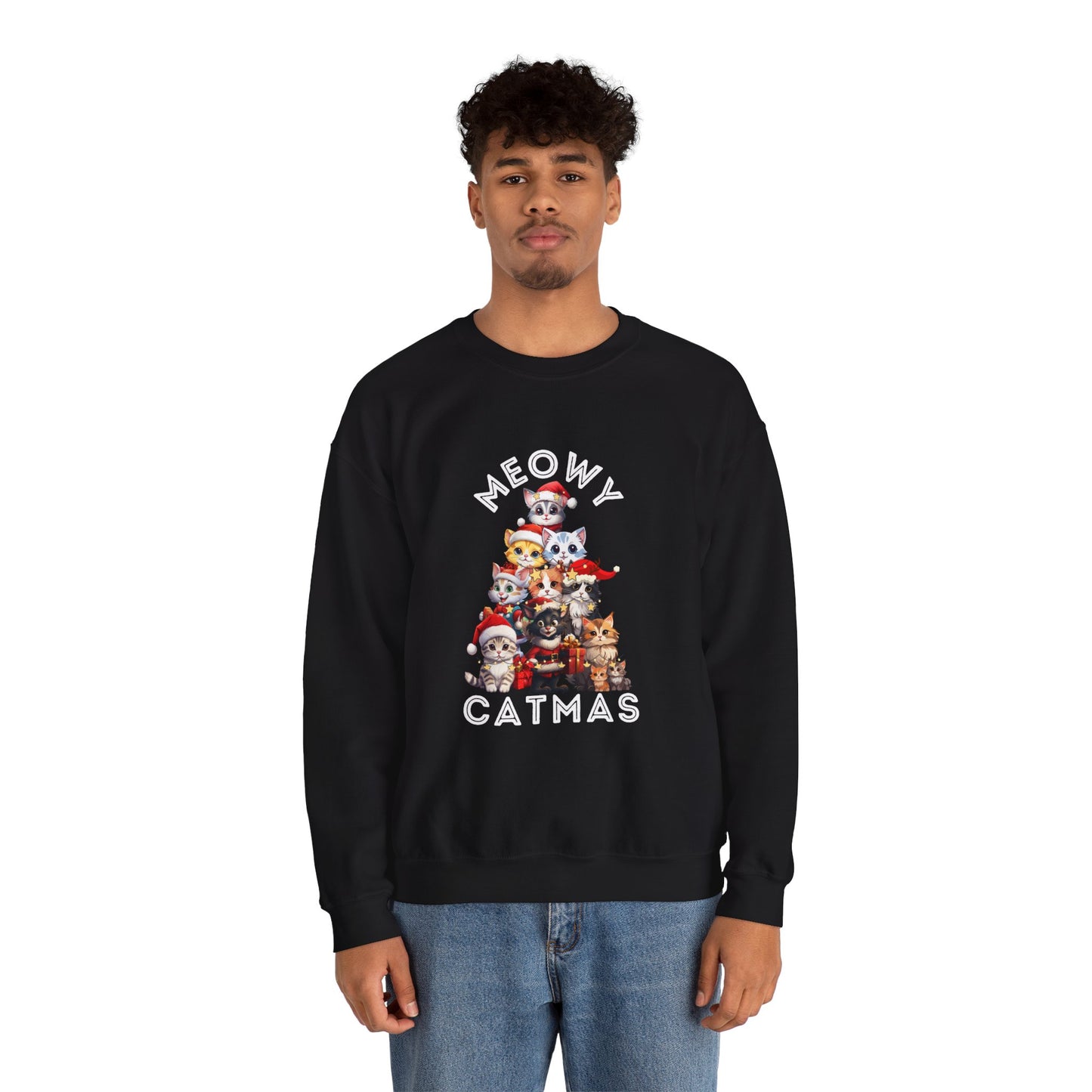Meowy Catmas Christmas Cats Crewneck Sweatshirt