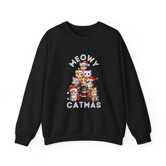 Meowy Catmas Christmas Cats Crewneck Sweatshirt