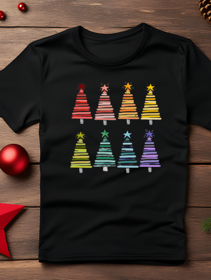 Rainbow Christmas Trees T-Shirt, Christmas Tree Shirt, Rainbow Christmas Trees Tee