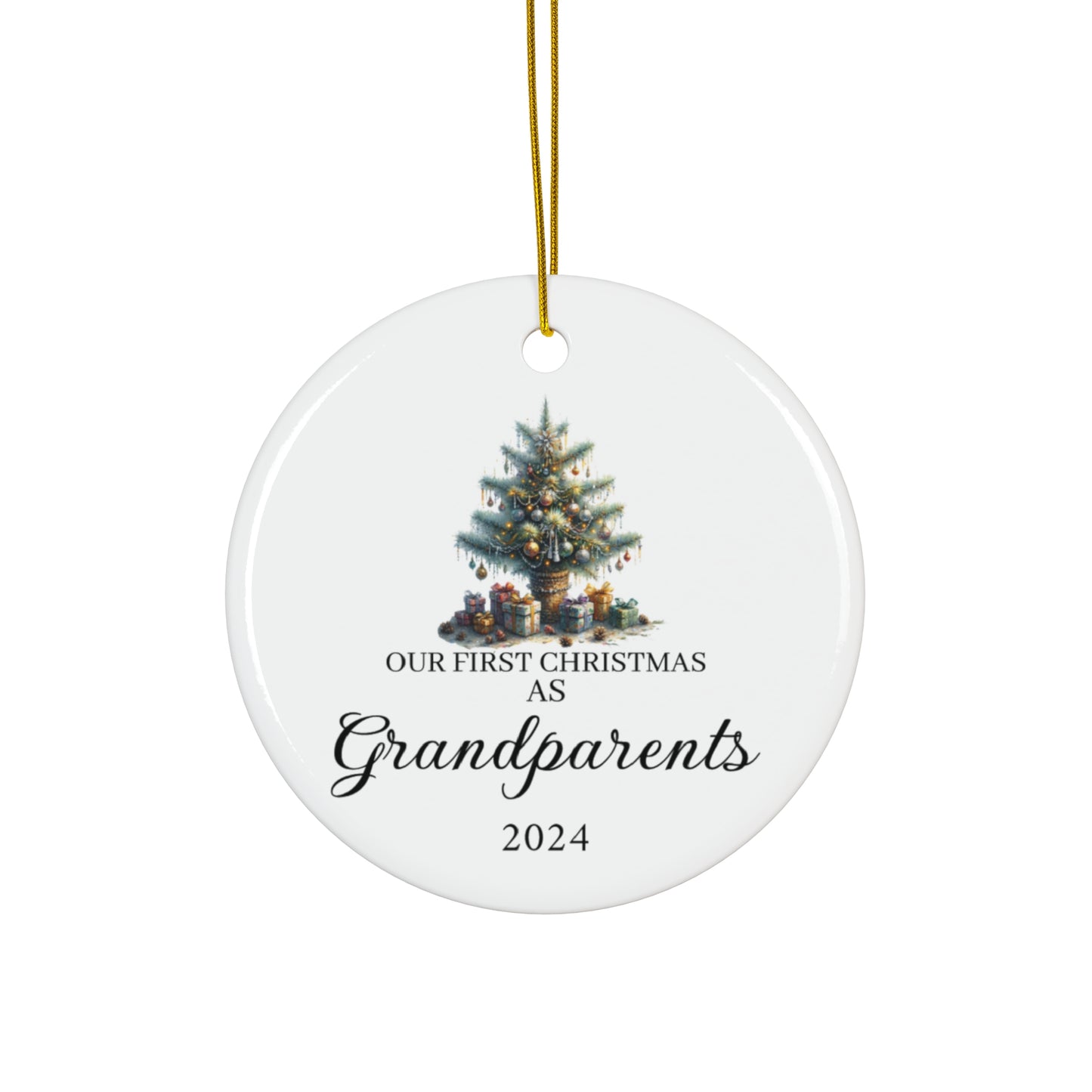 Our First Christmas as Grandparents Ceramic Ornament