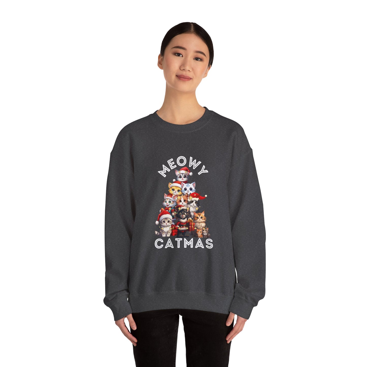 Meowy Catmas Christmas Cats Crewneck Sweatshirt