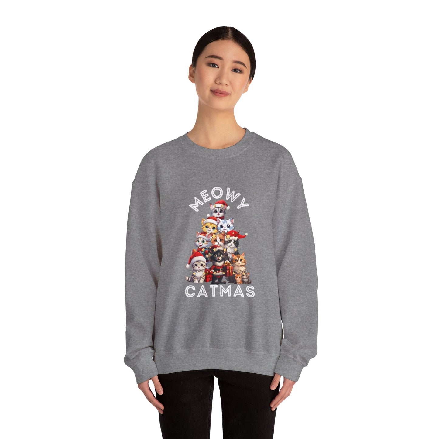Meowy Catmas Christmas Cats Crewneck Sweatshirt