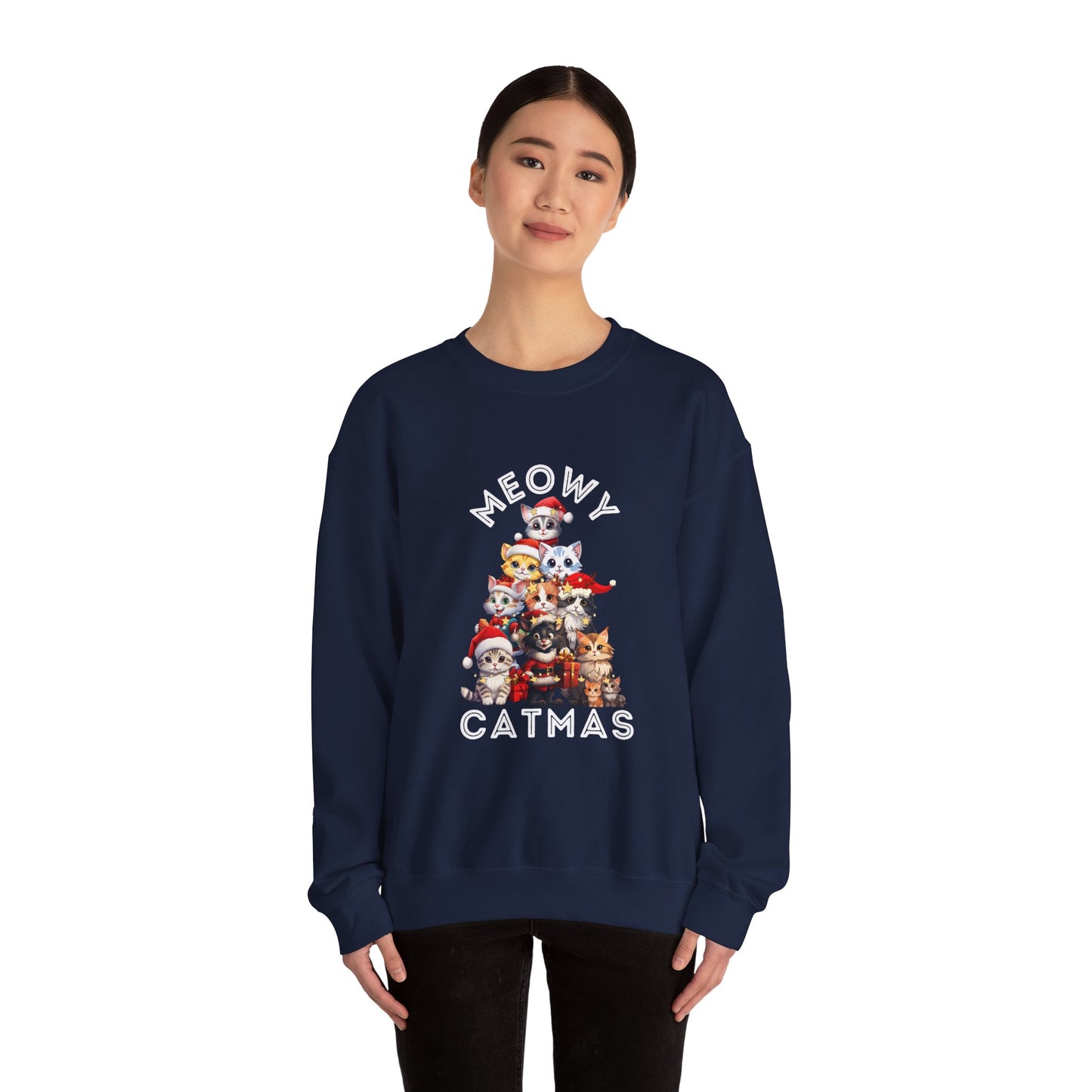 Meowy Catmas Christmas Cats Crewneck Sweatshirt