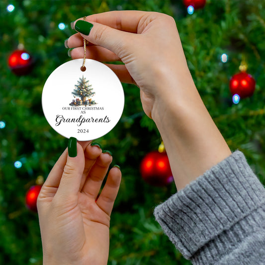 Our First Christmas as Grandparents Ceramic Ornament