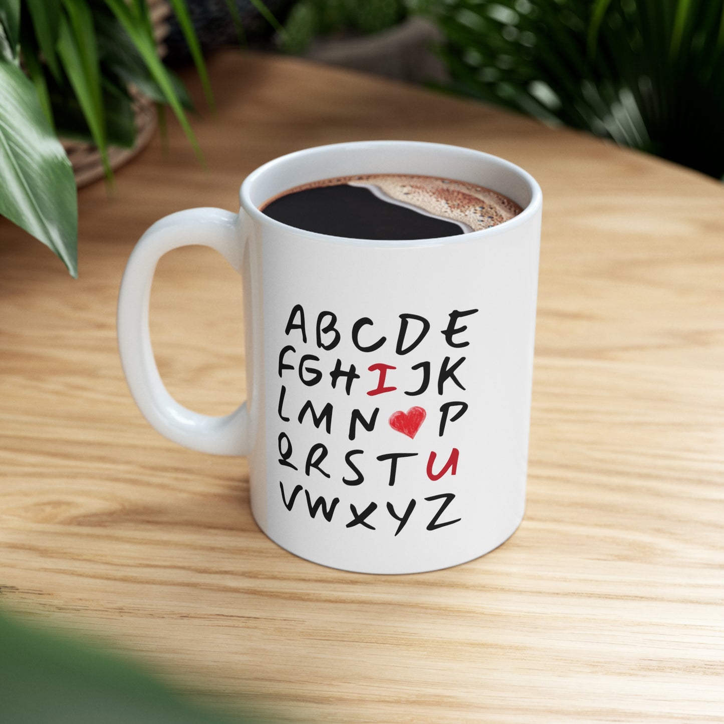 I Heart U Alphabet Mug | Valentine's Day, Wedding, Anniversary, Christmas Gift.
