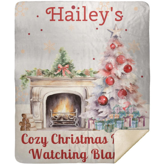 Personalized Cozy Christmas Movie Watching Blanket-(2 Size Options)
