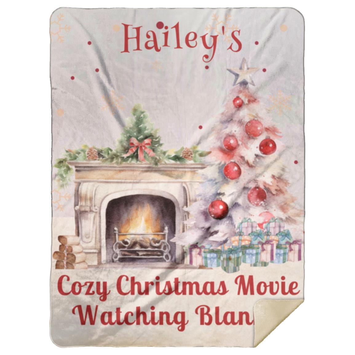 Personalized Cozy Christmas Movie Watching Blanket-(2 Size Options)