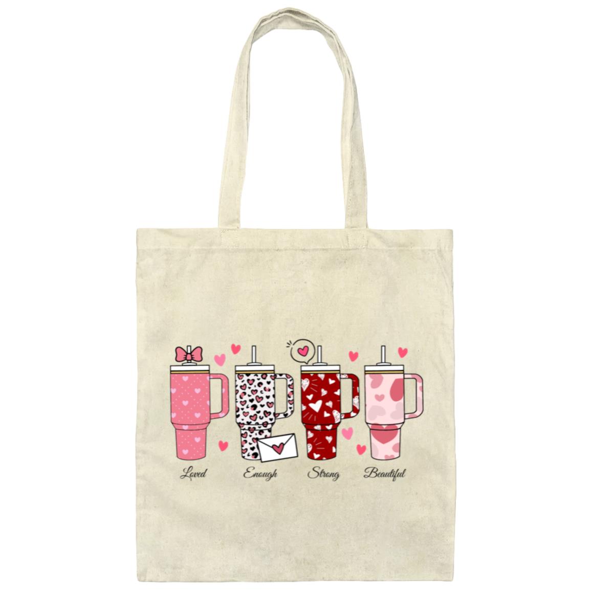 Inspirational Valentine's Tumbler Canvas Tote Bag
