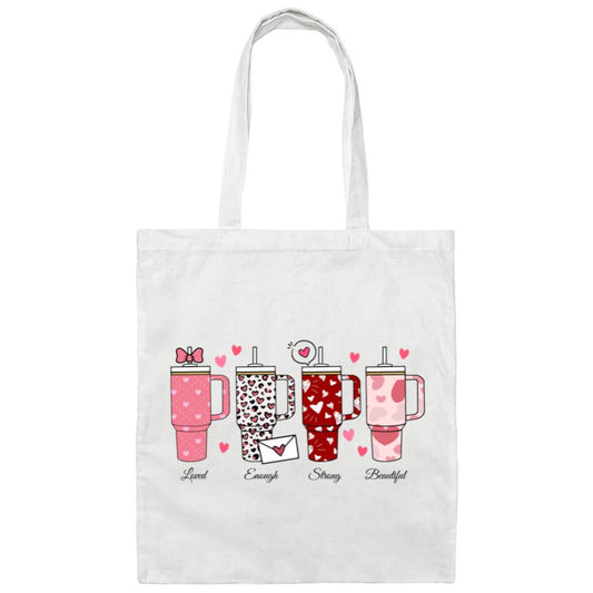 Inspirational Valentine's Tumbler Canvas Tote Bag