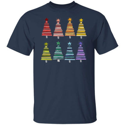 Rainbow Christmas Trees T-Shirt, Christmas Tree Shirt, Rainbow Christmas Trees Tee