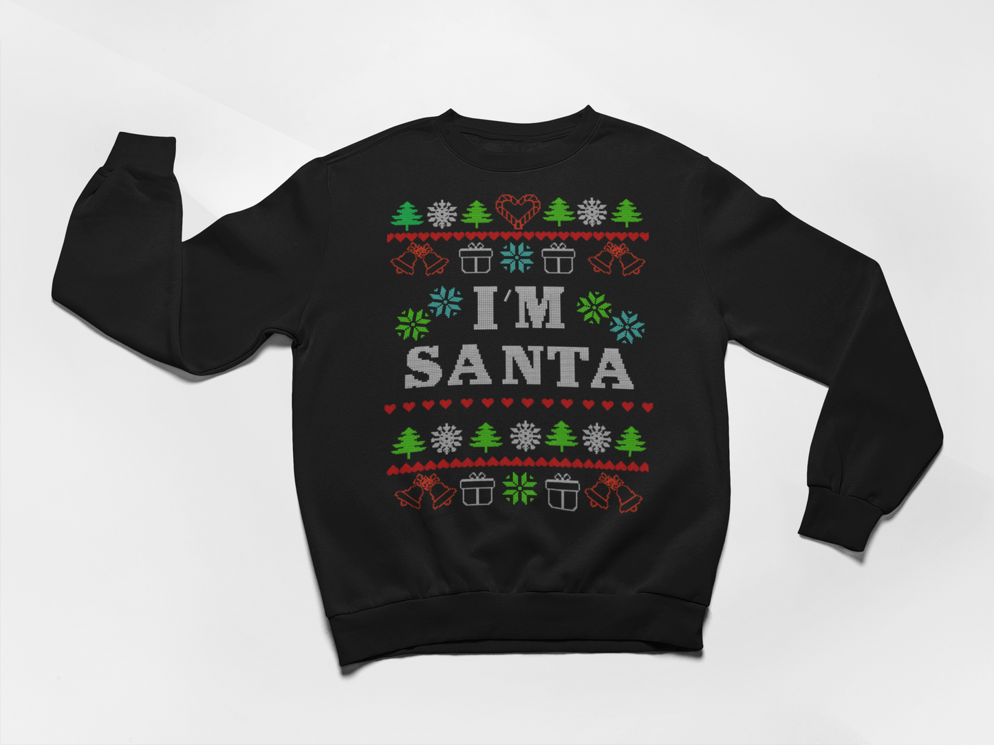Ugly Christmas Sweater Santa Humor Crew Neck Sweatshirts For Couples