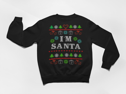 Ugly Christmas Sweater Santa Humor Crew Neck Sweatshirts For Couples