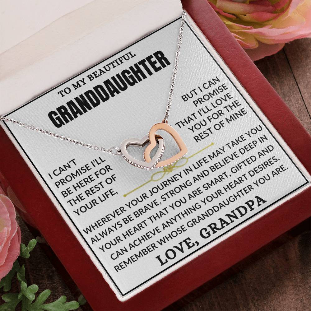 Personalize It! To My Beautiful Granddaughter-Interlocking Hearts Necklace