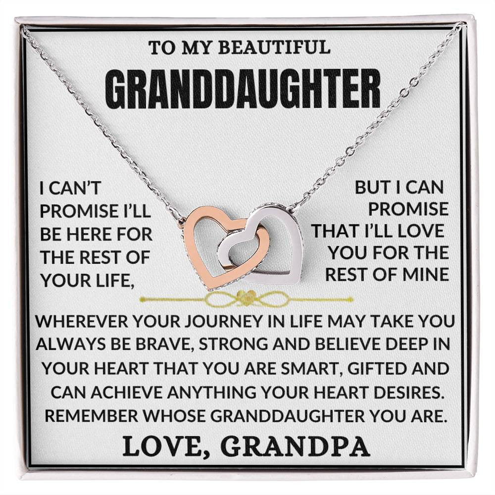 Personalize It! To My Beautiful Granddaughter-Interlocking Hearts Necklace