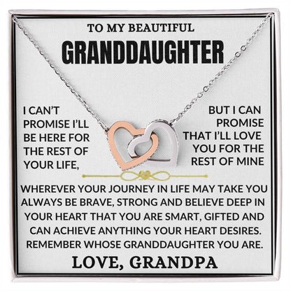 Personalize It! To My Beautiful Granddaughter-Interlocking Hearts Necklace