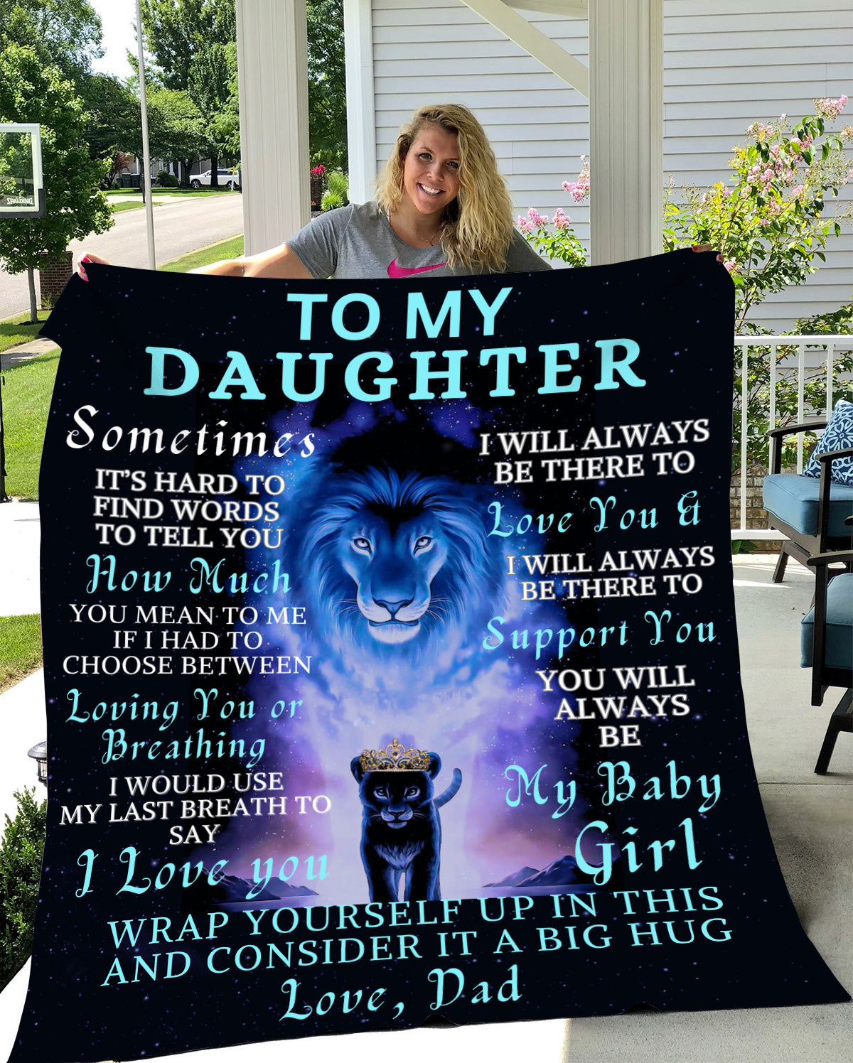 To My Daughter Blanket-To My Daughter Inspirational Lion Blanket, Christmas Gift for daughter, Birthday gift, Daughter blanket, Throw Blanket, Fleece Blanket. Love my daughter Blanket, Gift