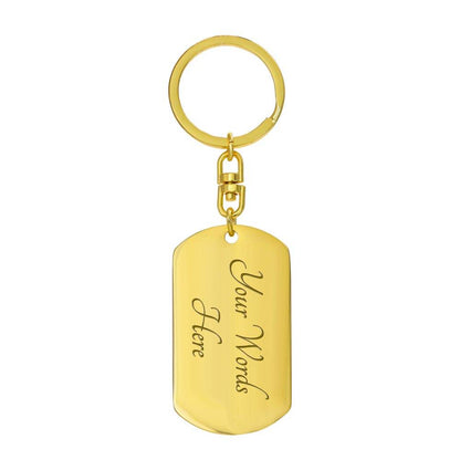 To My Son Dog Tag Key Chain With Lion