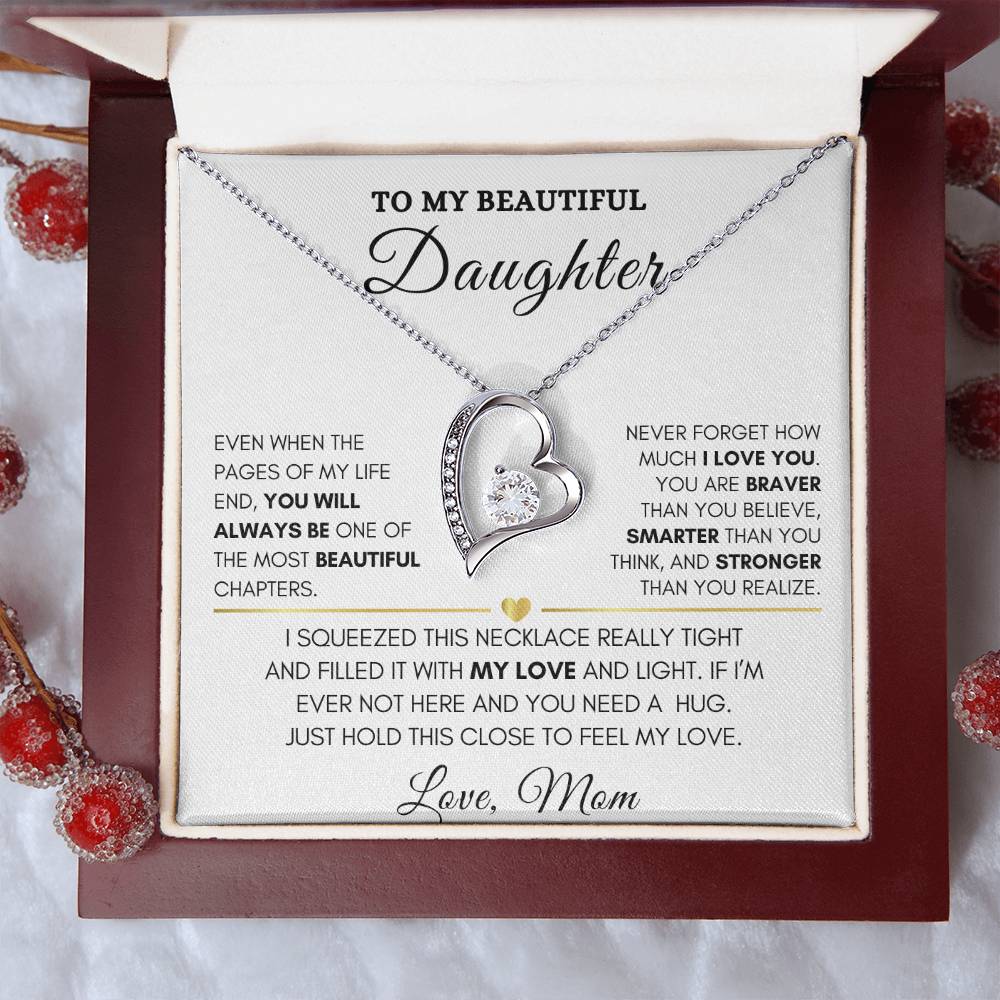 To My Beautiful Daughter-Forever Love Necklace