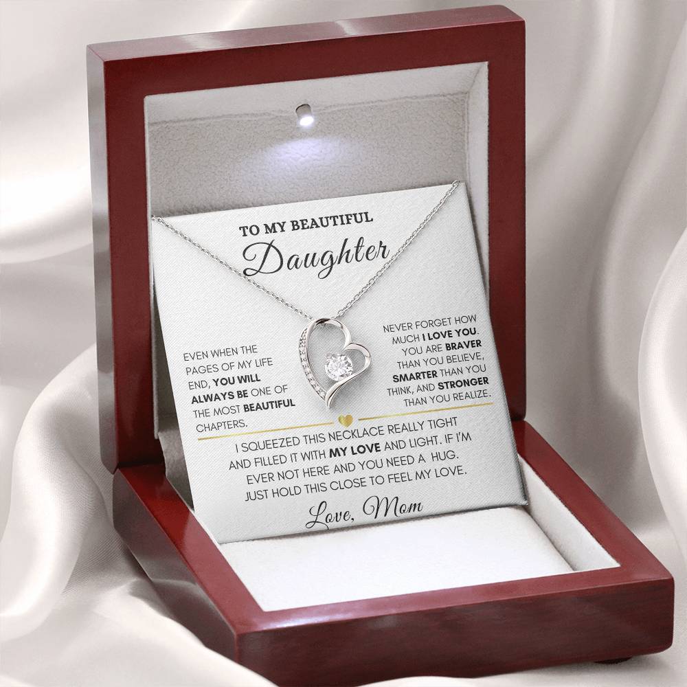 To My Beautiful Daughter-Forever Love Necklace