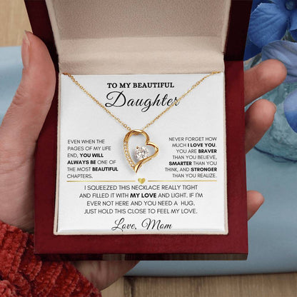 To My Beautiful Daughter-Forever Love Necklace