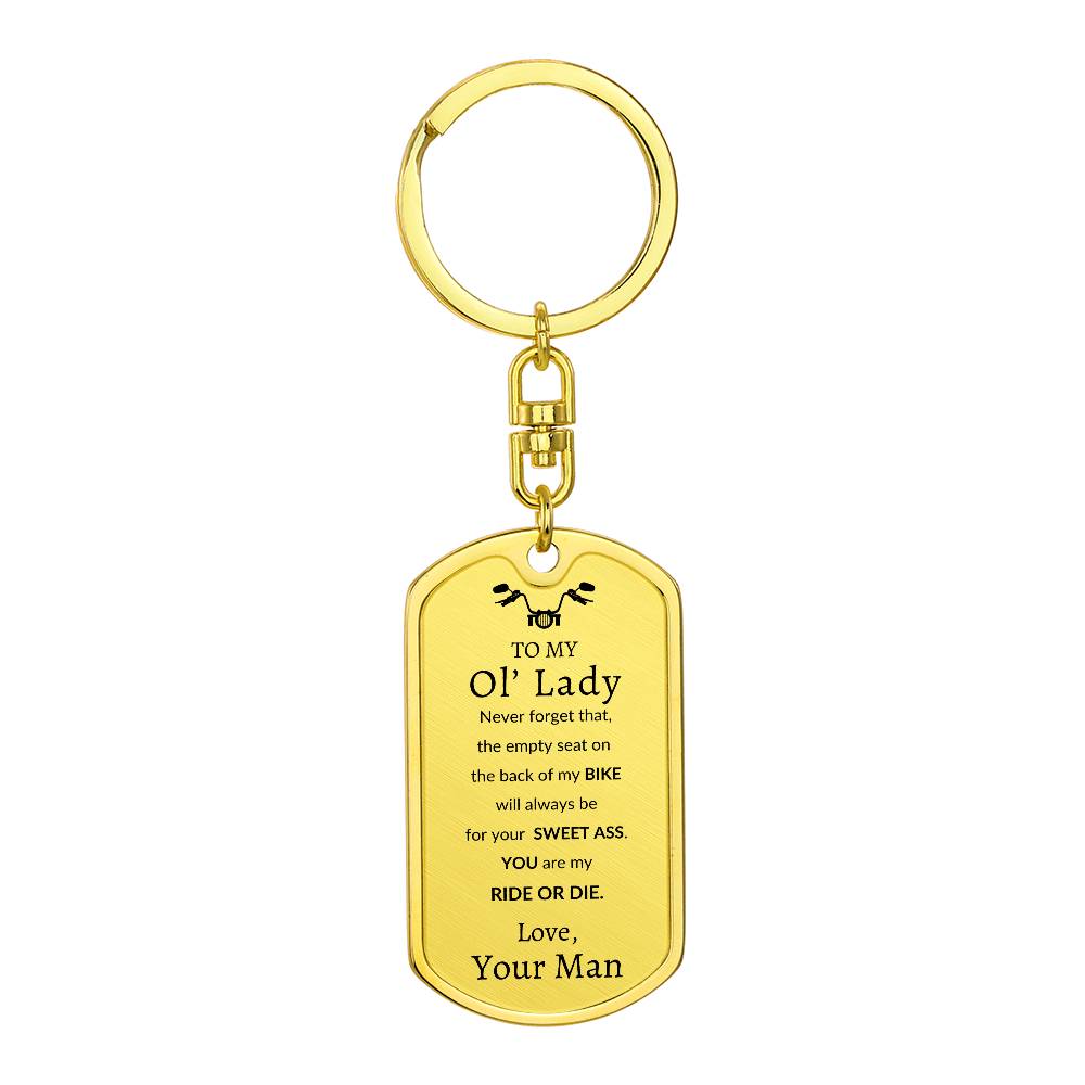 Ol' Lady Swivel Key Chain Dog Tag