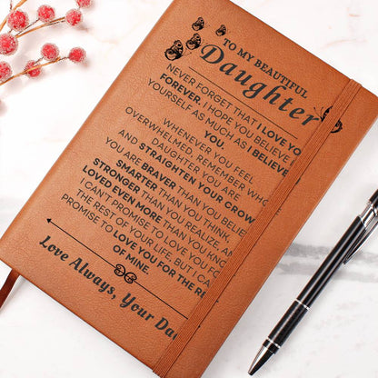 To My Beautiful Daughter Vegan Leather Journal | Graduation, Birthday, Holiday Gift